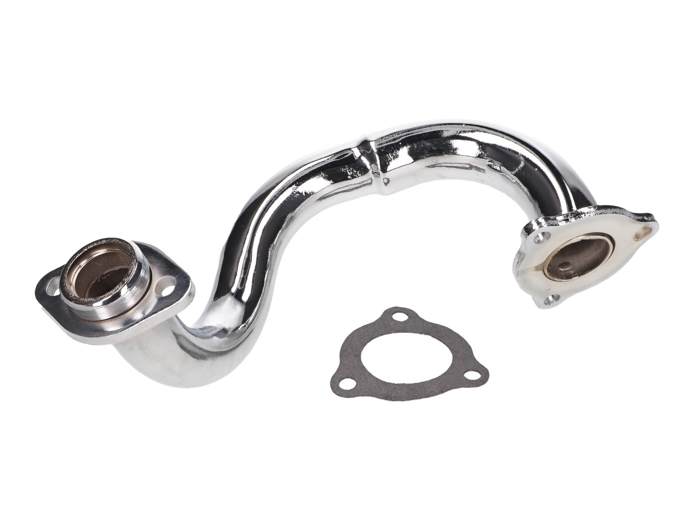 101 Octane Koleno výfuku chrom, odškrcené Derbi Senda, Aprilia RX, SX, Gilera RCR, SMT 37320
