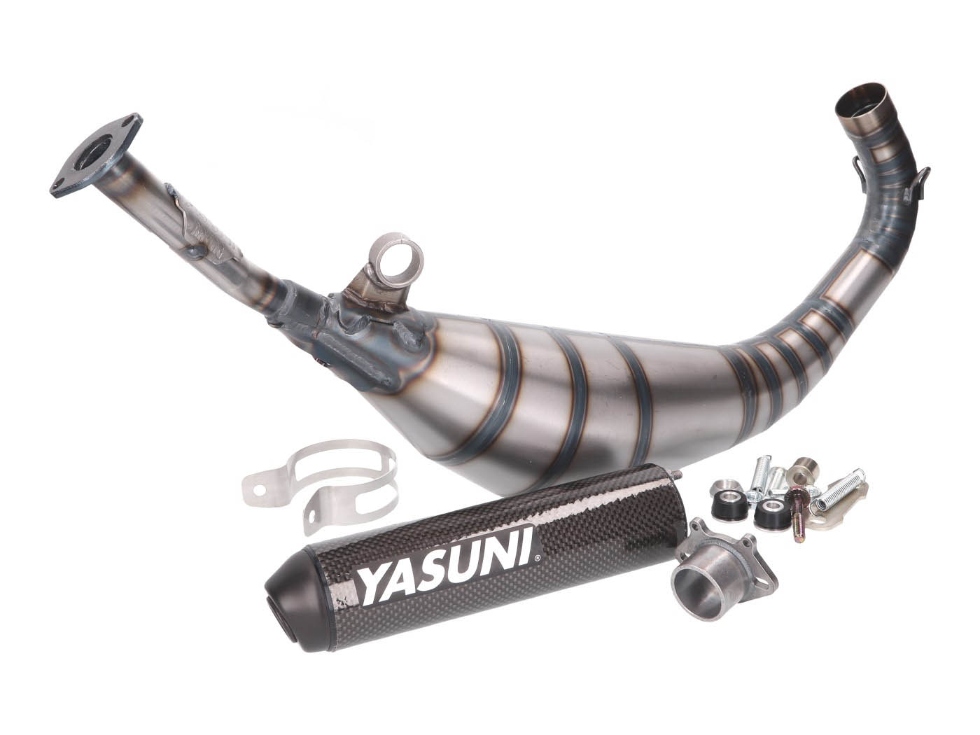 Výfuk Yasuni R5 černý karbon, Aprilia RX, SX, Derbi Senda, Gilera RCR, SMT (EBE, EBS, D50B) YA825C
