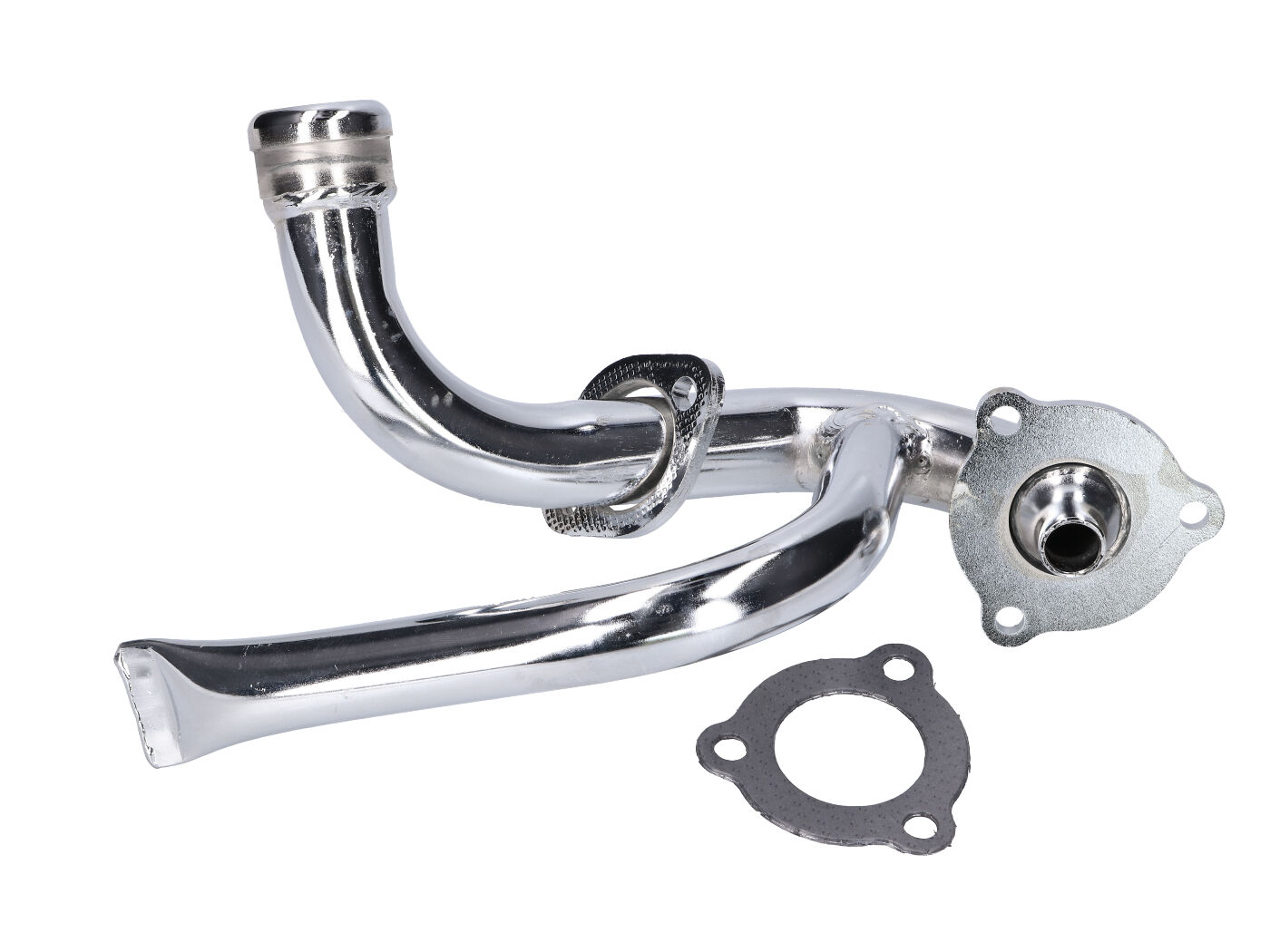 OEM Standard Koleno výfuku s restrikcí, chrom, Aprilia SX, RX, Derbi Senda, Gilera RCR, SMT 39280