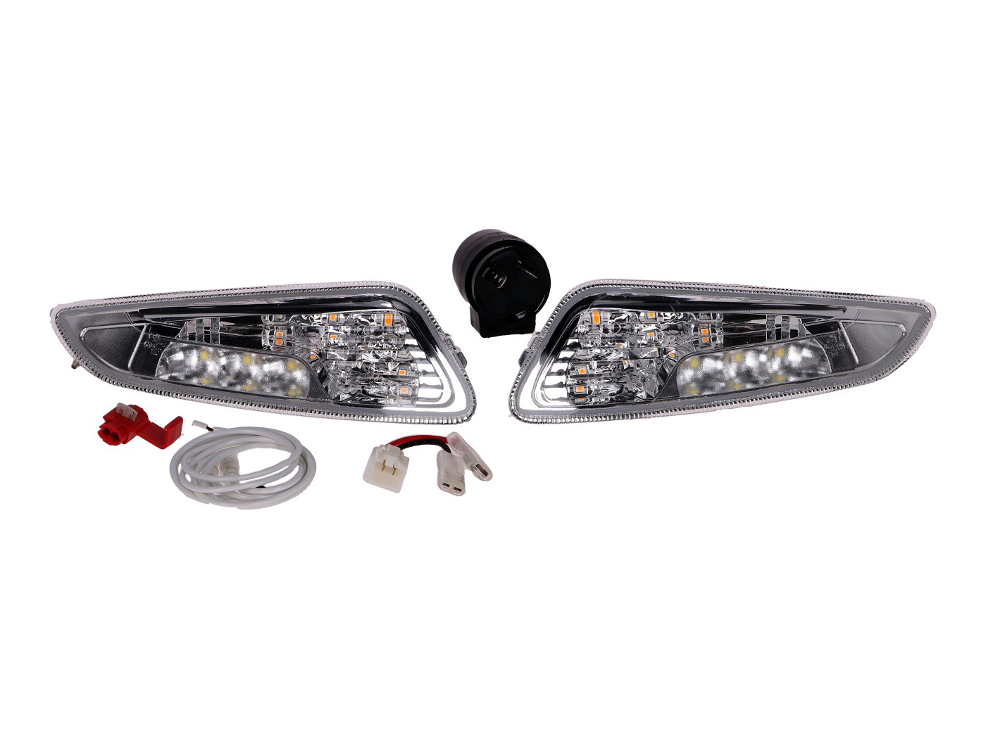 Sada předních blinkrů Power1 LED bílé, Vespa Primavera, Sprint, Elettrica 40067