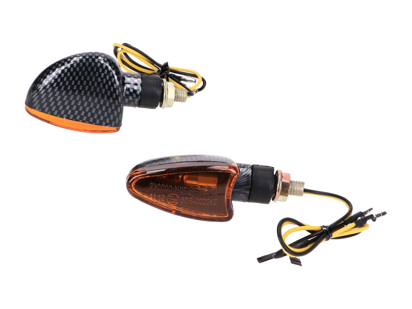 101 Octane Sada blinkrů M8 Carbon-Look Edge orange, krátké, Beta RR IP42286
