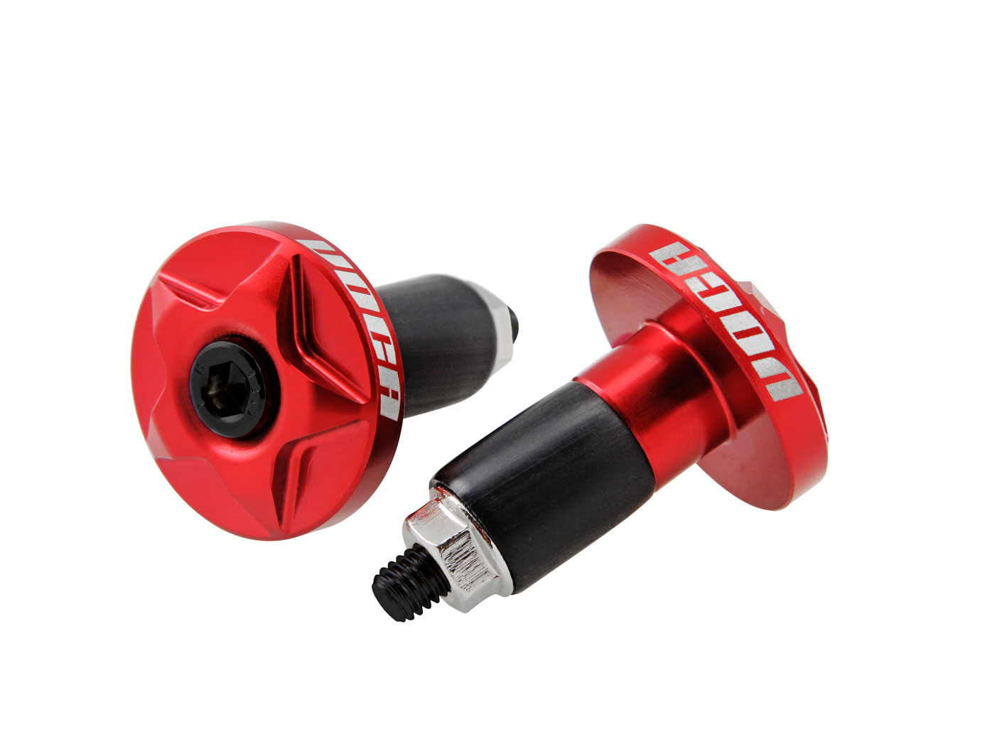 Voca Racing Koncovky řidítek VOCA CNC 14mm - červená VCR-SD970/RE