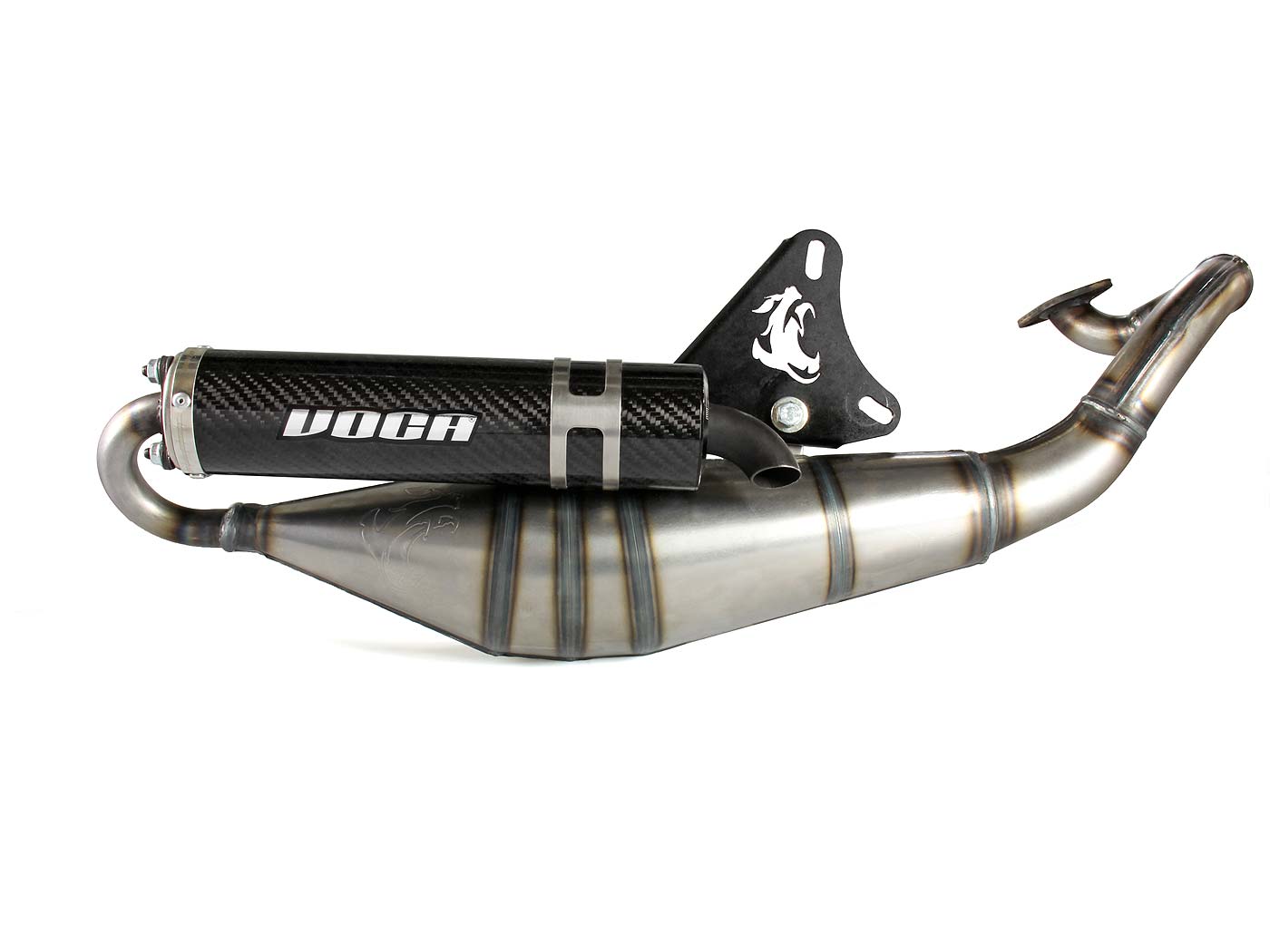 Voca Racing Výfuk VOCA Sabotage V2 50/70cc carbon koncovka, Minarelli horizontal VCR-RD45166/CA