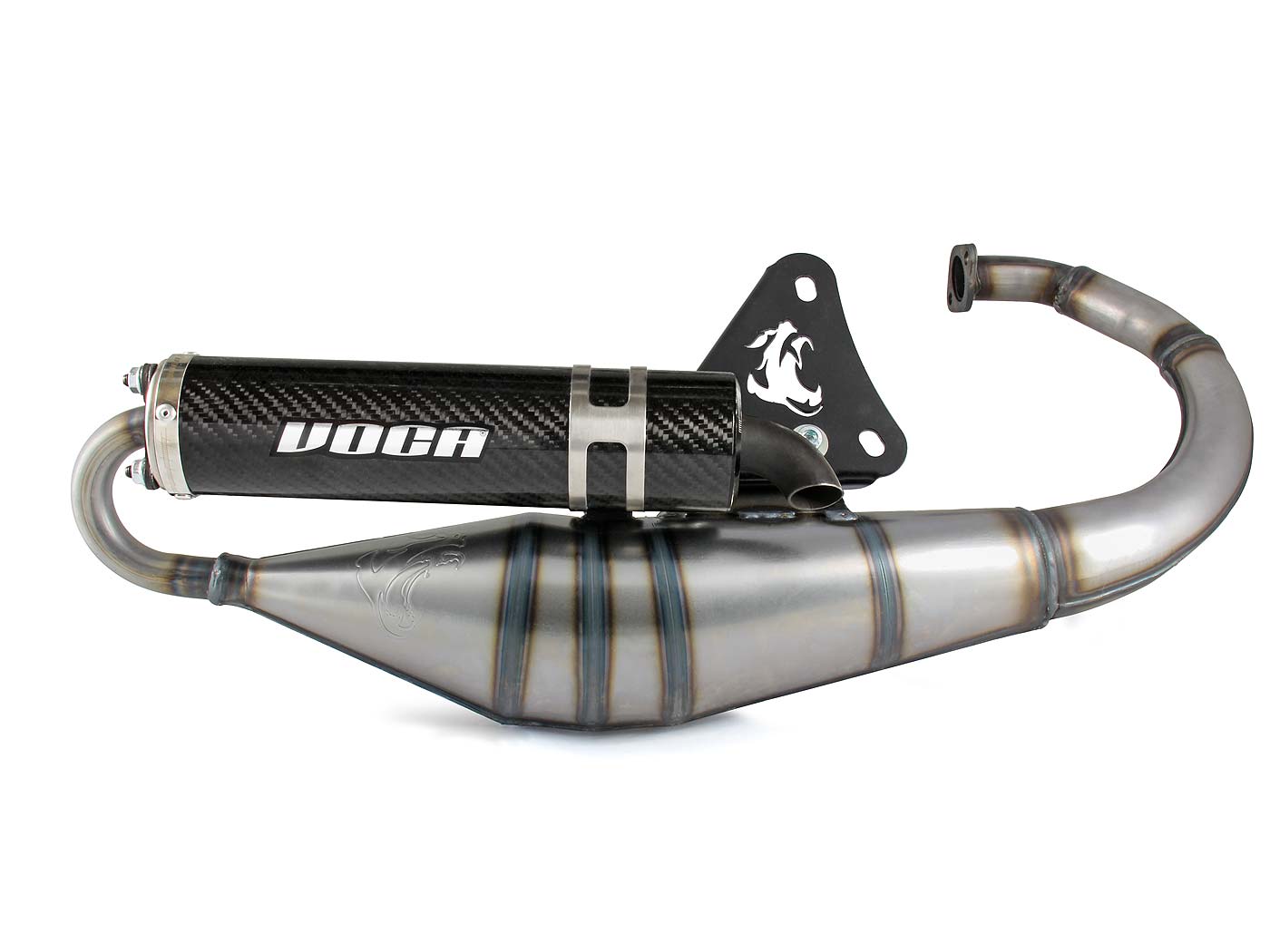 Voca Racing Výfuk VOCA Sabotage V2 50/70cc carbon koncovka, Minarelli vertical VCR-RD45168/CA