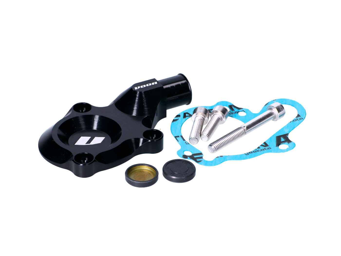 Voca Racing Dekl vodní pumpy VOCA CNC černá, Minarelli AM, Generic, KSR-Moto, Keeway, Motobi, Ride, CPI, 1E40MA 1E40MB VCR-RD09.AM6/BK
