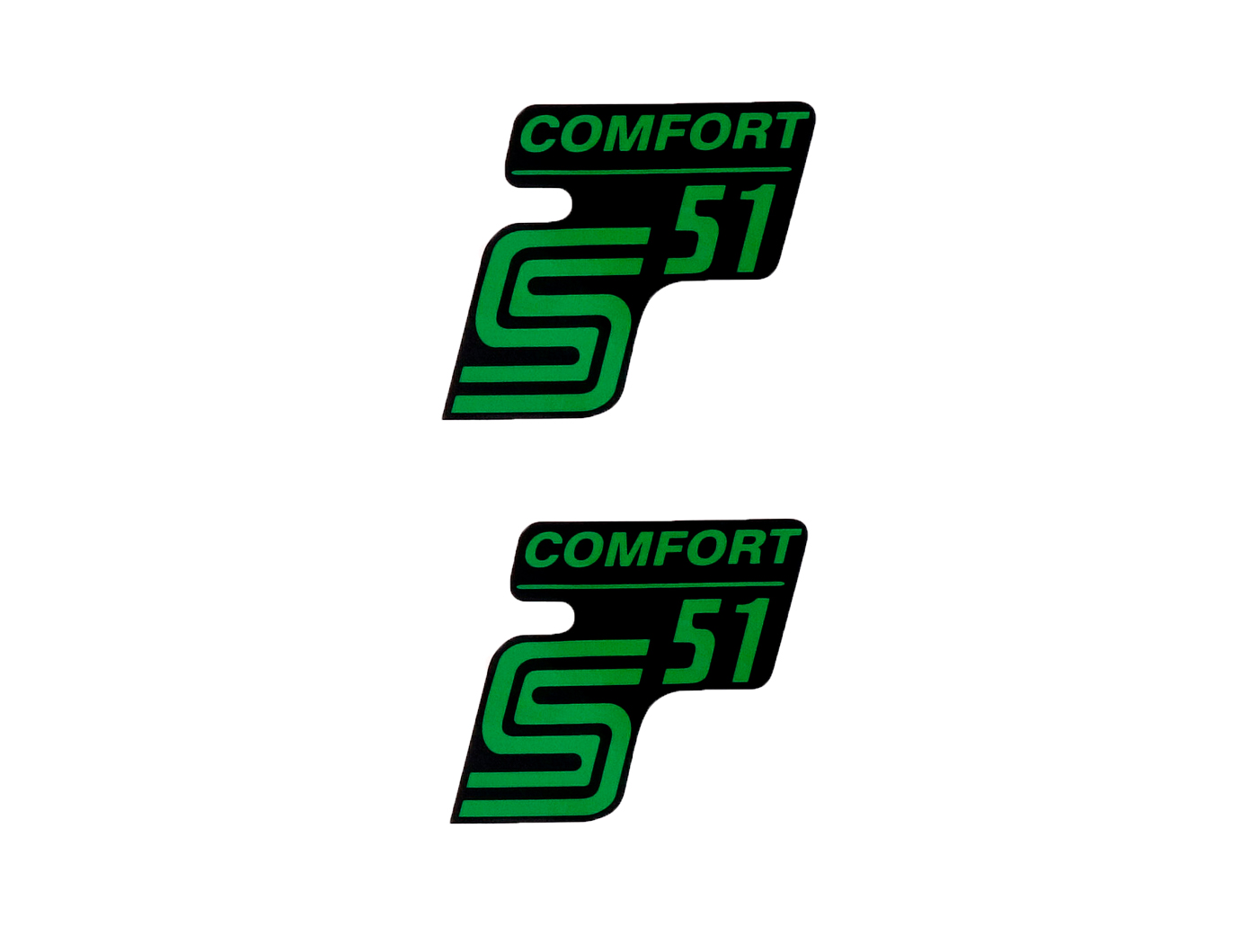 OEM Standard Samolepky S51 Comfort černo-zelené, Simson S51 42008