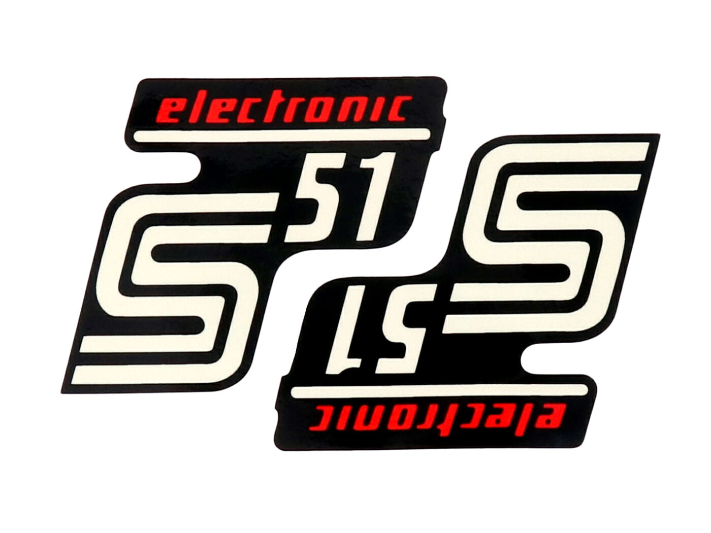OEM Standard Samolepky S51 Elektronik, černo-červené, Simson S51 42003