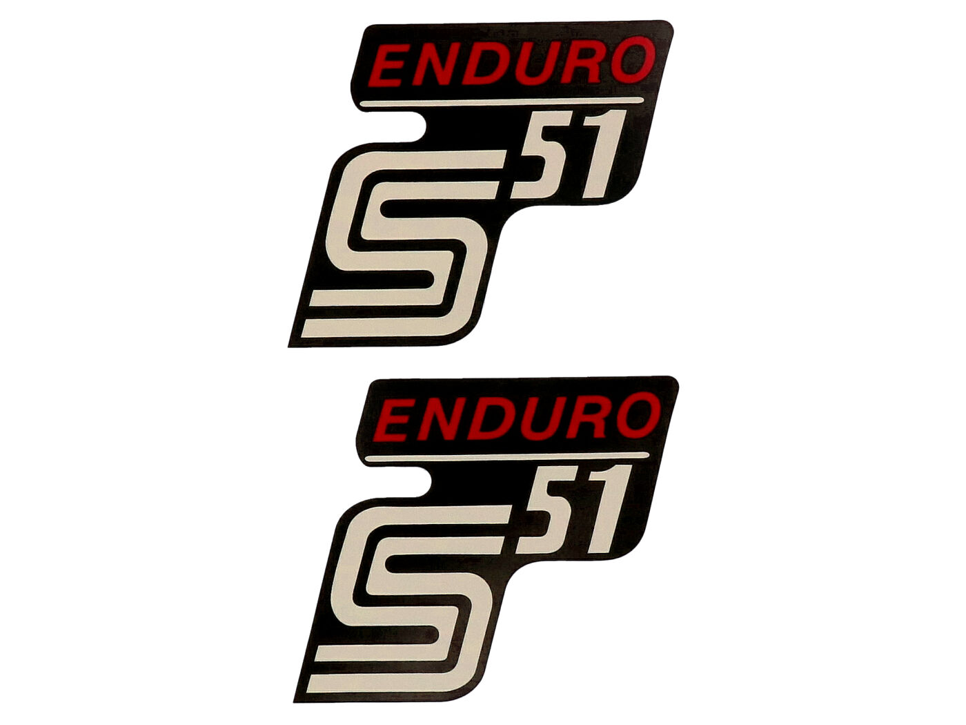 OEM Standard Samolepka S51 Enduro černo-červená, 2 kusy, Simson S51 42004