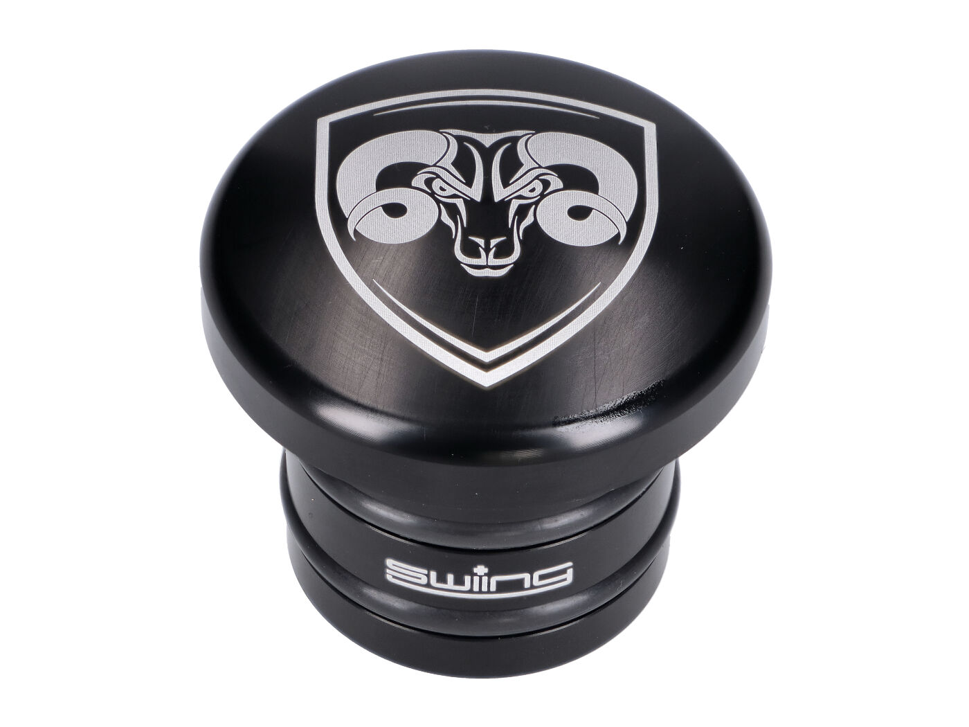 Víčko nádrže 66Heroes alu černá, kulaté, plechová nádrž, Piaggio Ciao, Bravo 43885