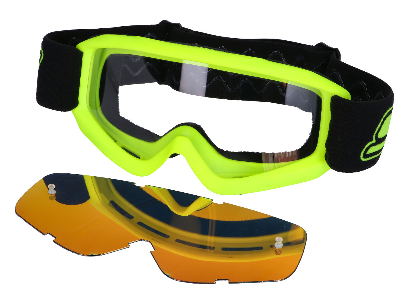 Levně MX brýle S-Line kids fluo žlutá - iridium červená 43289