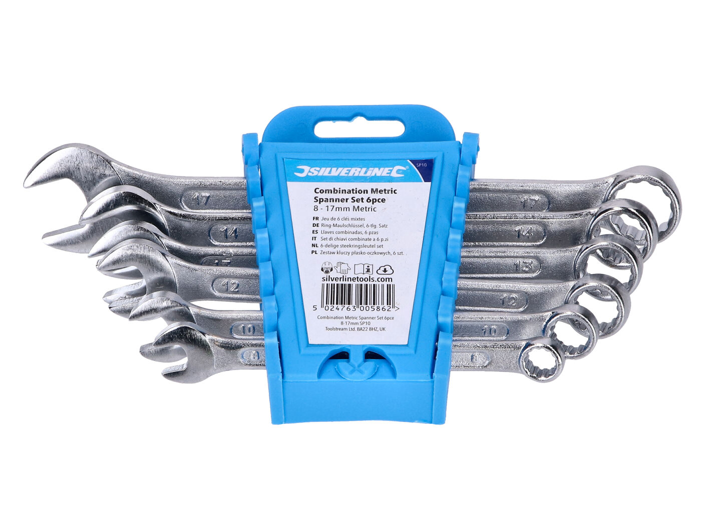 Sada stranových klíčů s očkem Silverline 6ks 8-17mm 43402