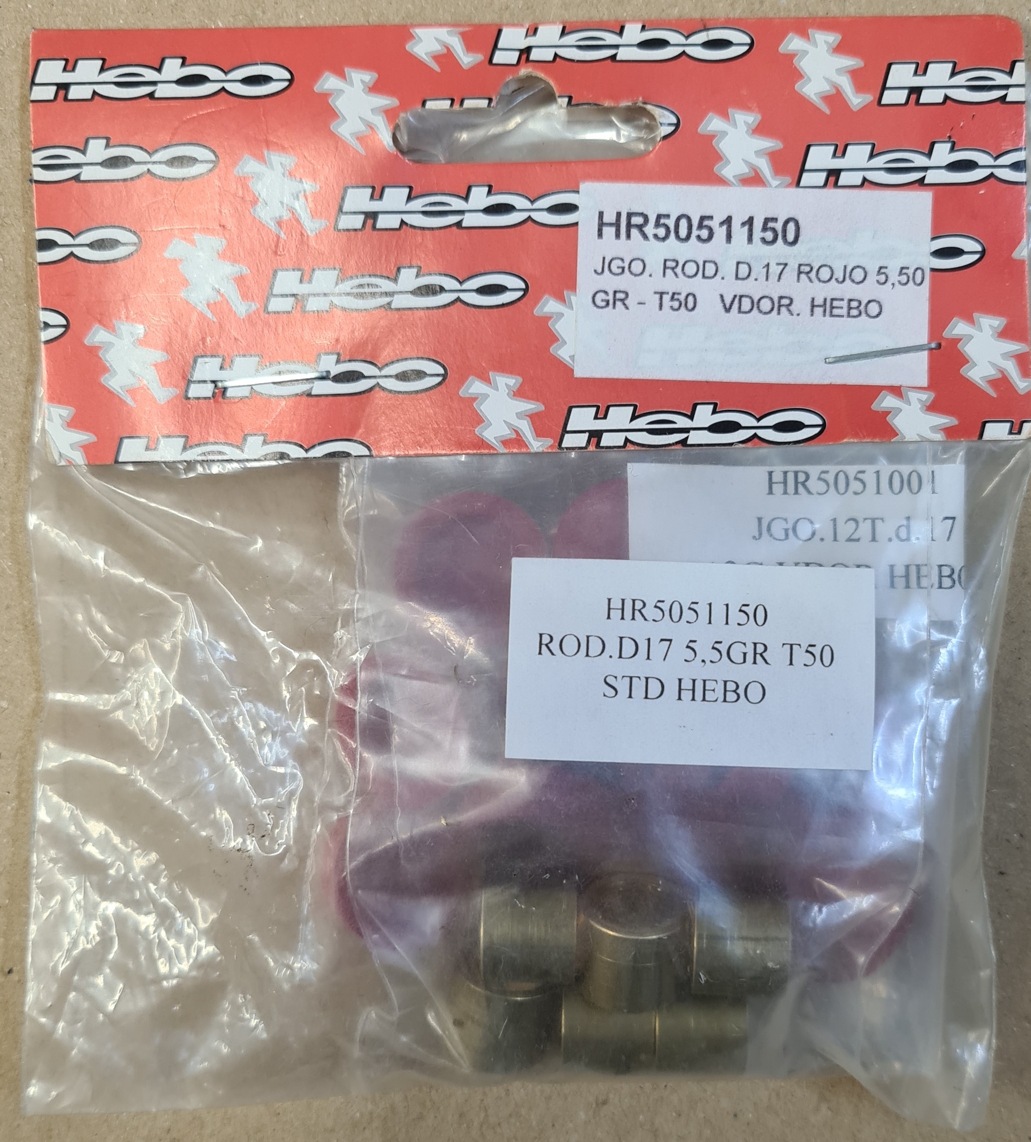 Válečky variátoru Hebo 17x12, 5,50g, 6 kusů HR5051150