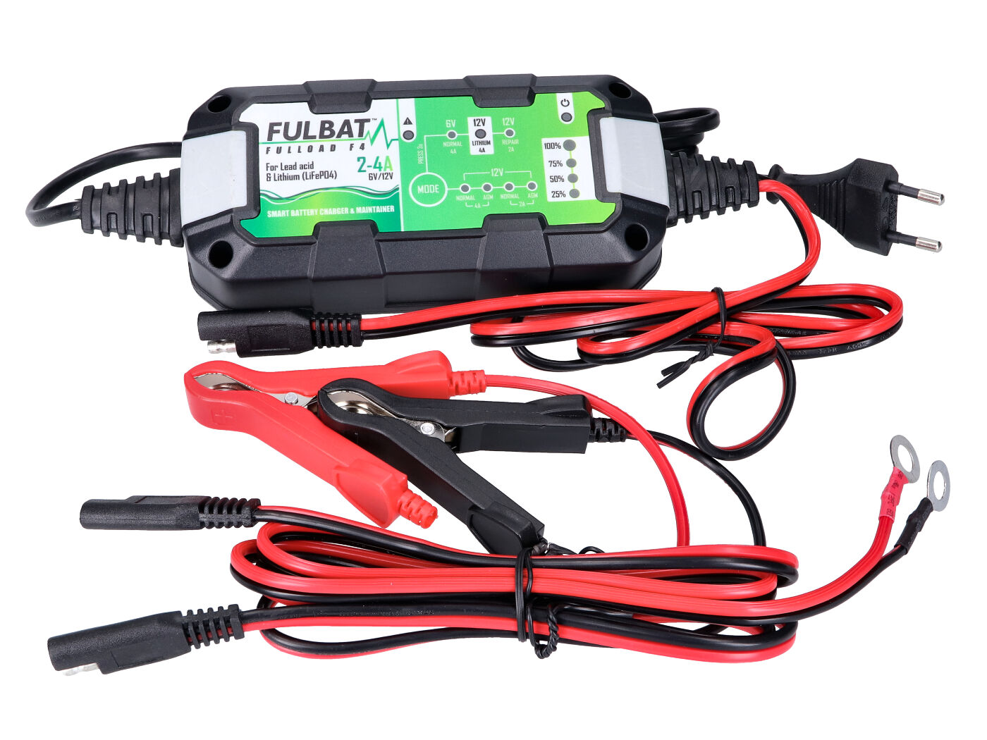 Nabíječka baterií Fulbat Fulload F4 ,6V / 12V pro klasické, bezúdržbové, gelové baterie 4-80Ah FB750515