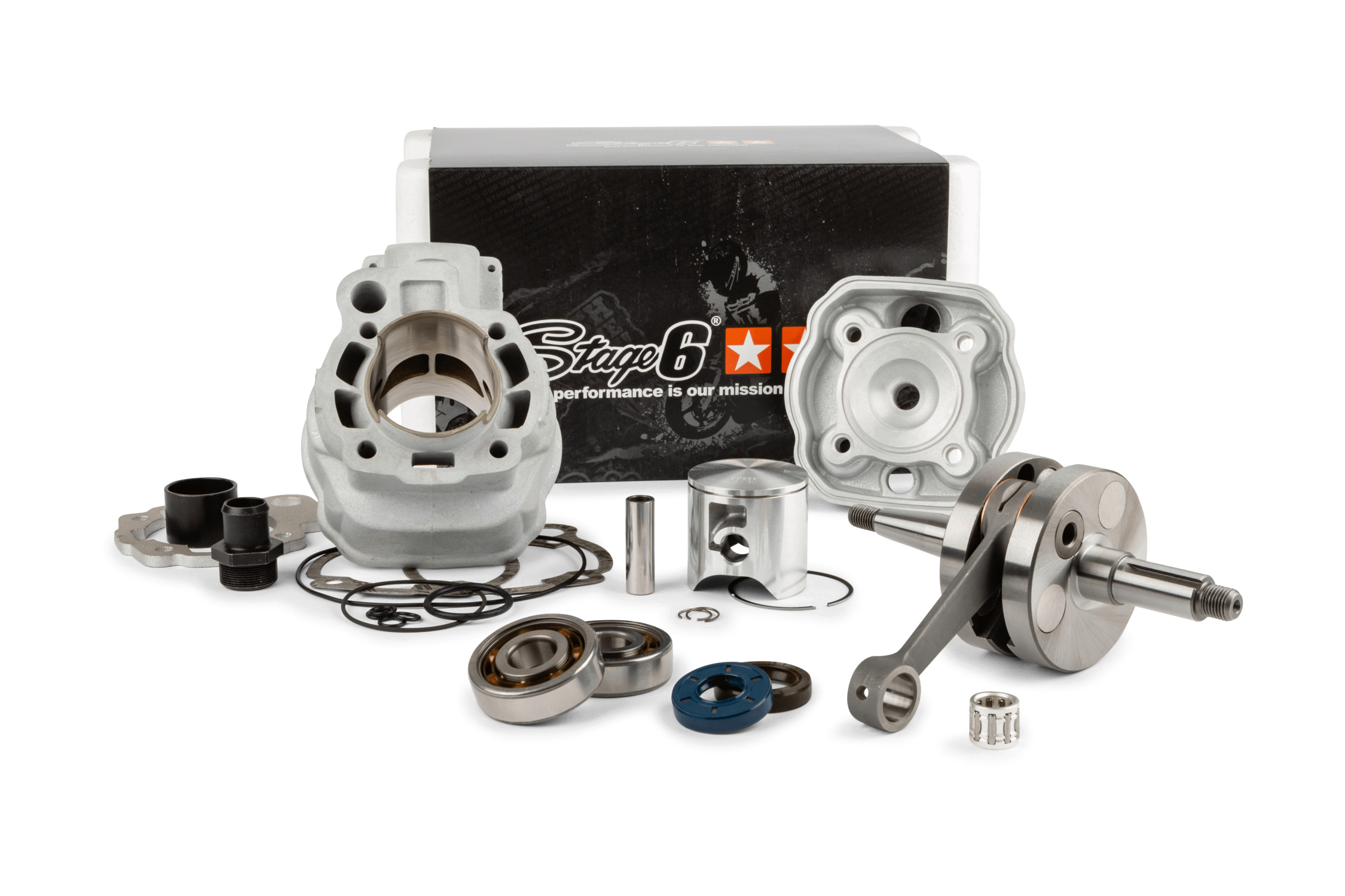 Válec Stage6 77ccm Big Racing + klikový hřídel, Derbi Euro 3 / Euro 4