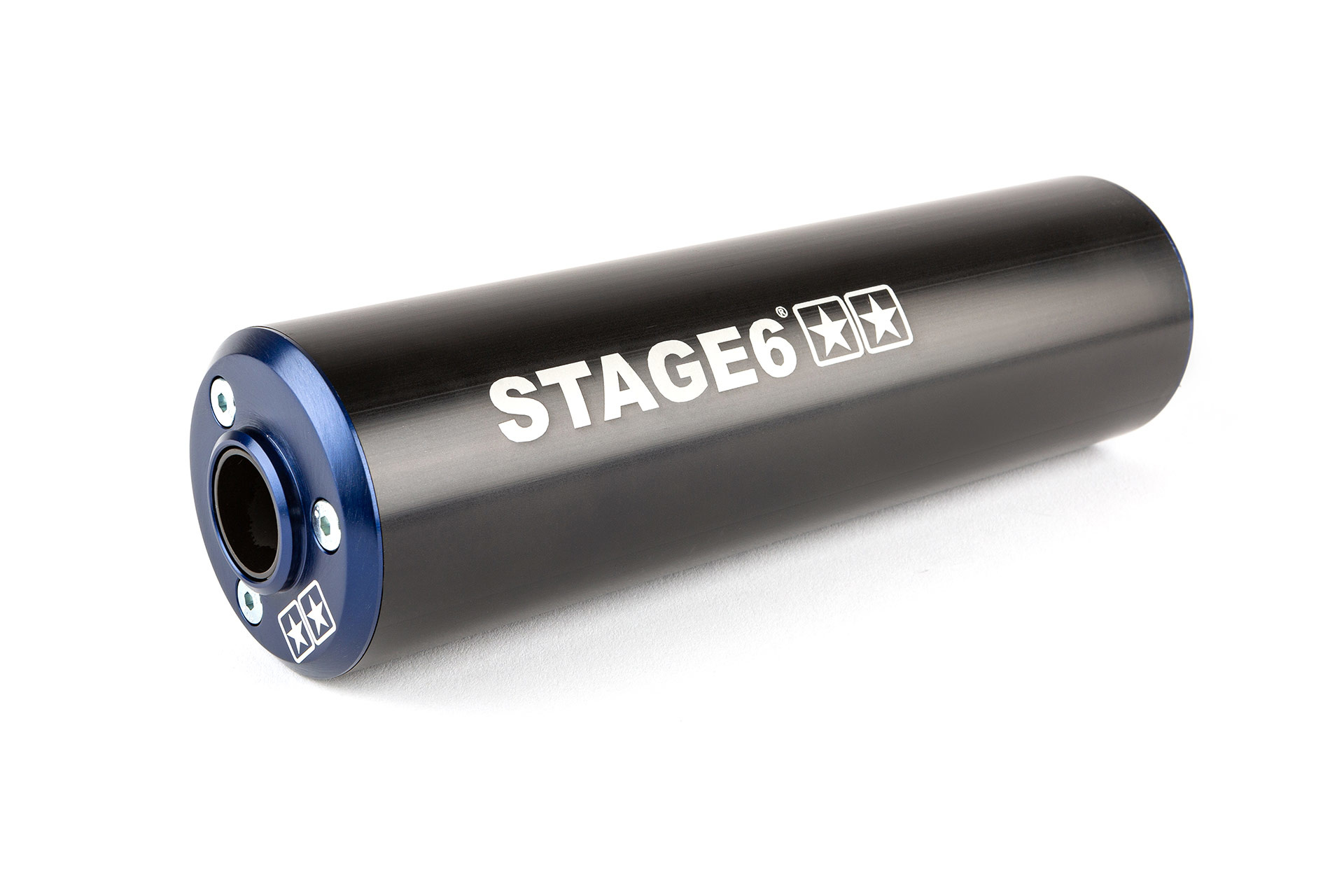 Koncovka výfuku Stage6 50 - 80ccm (pravá strana) modro - černá