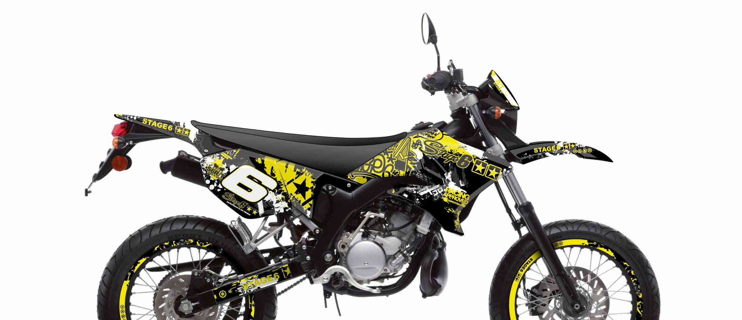 Sada polepů Stage6 žluto - černá Yamaha DT50