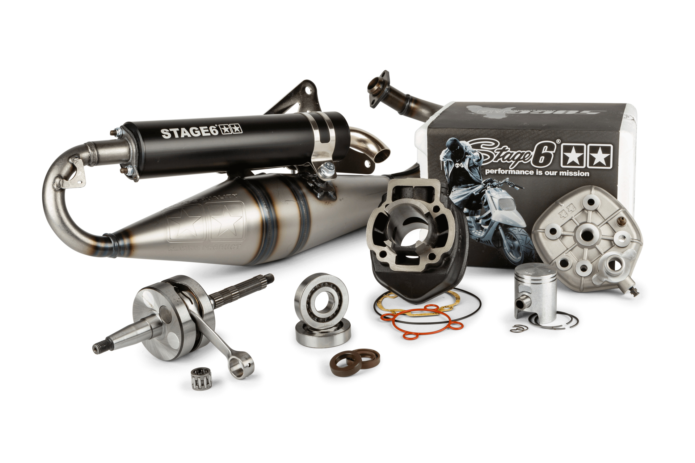 Tuning Kit válec + klikový hřídel + výfuk Stage6 50ccm Streetrace Piaggio LC
