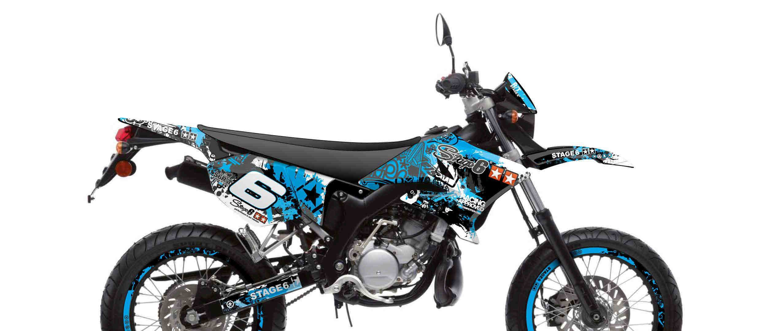 Sada polepů Stage6 modro - černá Yamaha DT50