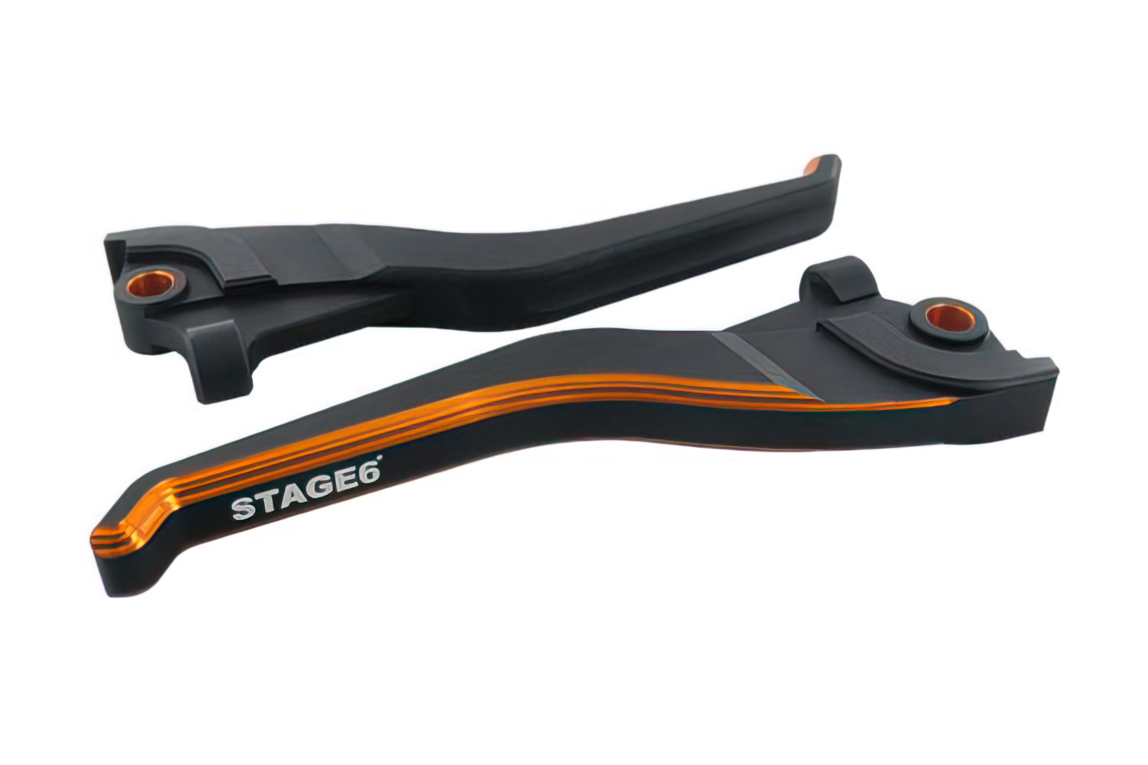 Brzdové páčky Stage6 CNC Dual-Color Yamaha Aerox / MBK Nitro černo-oranžové