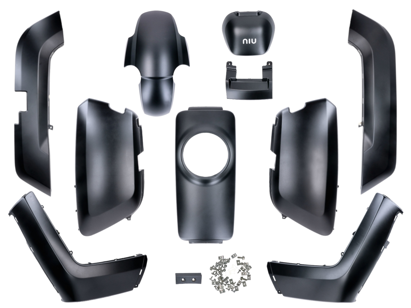OEM Standard Sada plastů 10ks, matná čern, NIU-N1 NQI-Sport 44781