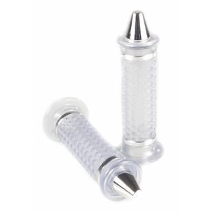 Gripy TNT Transparent, chromové koncovky