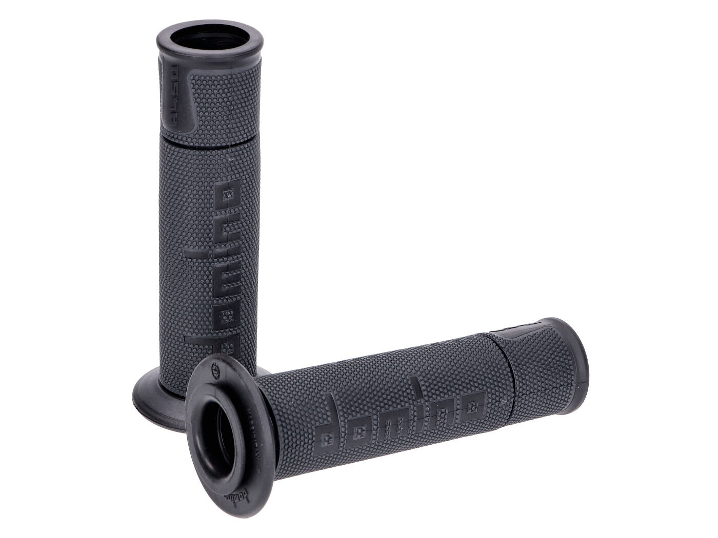 Gripy Domino A450 On-Road Racing antracit / černá s otevřenými konci 48750