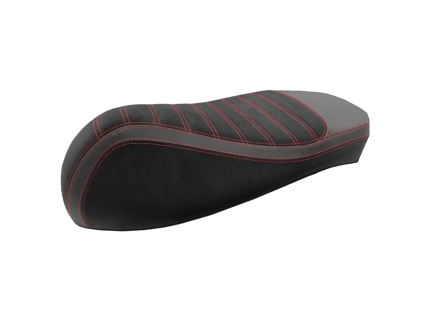 Levně JN SEATS Potah sedla černý, červeně prošívaný, Vespa GTS 125/300 48830