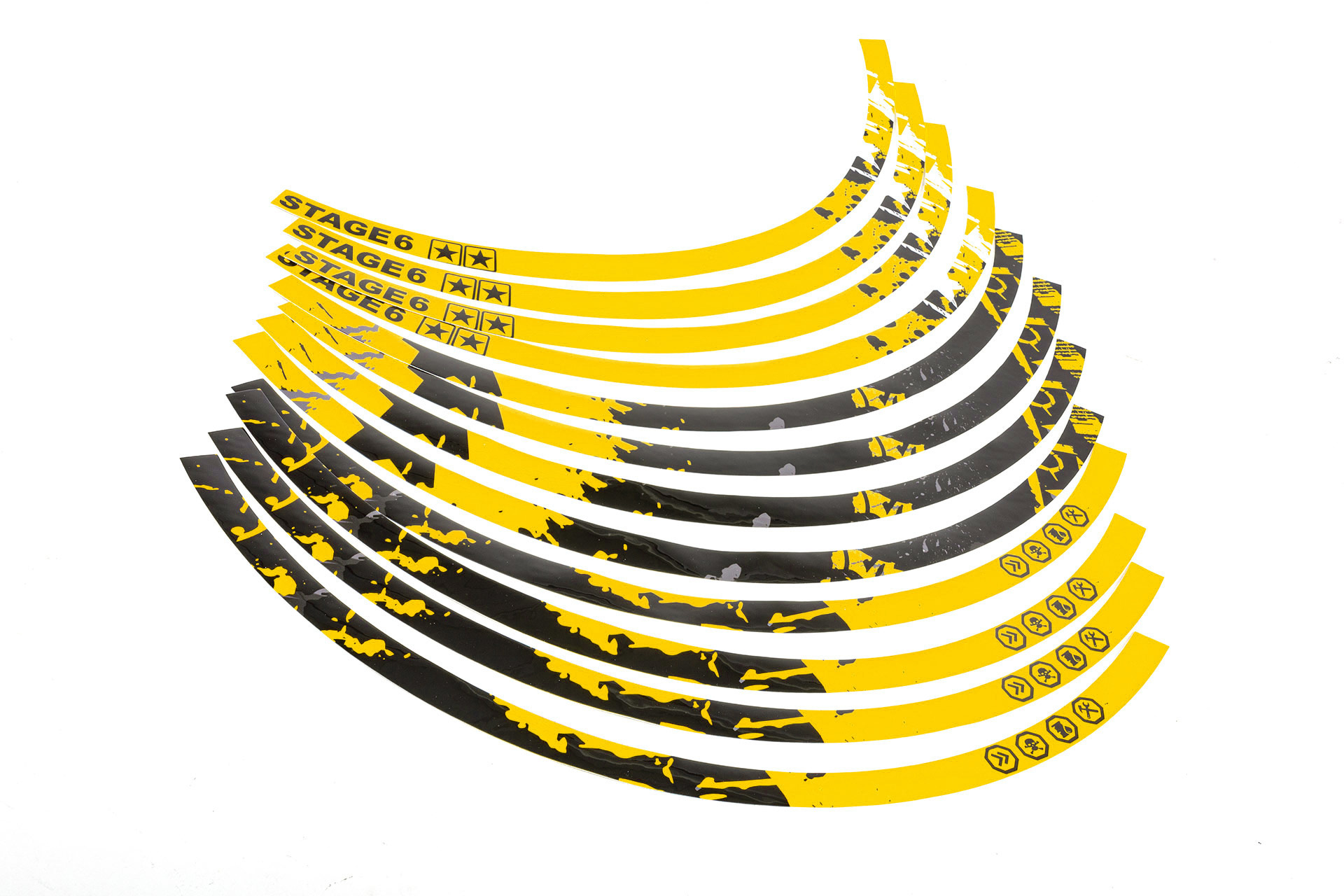 Samolepky na ráfky 17" Stage6 žluto - černá