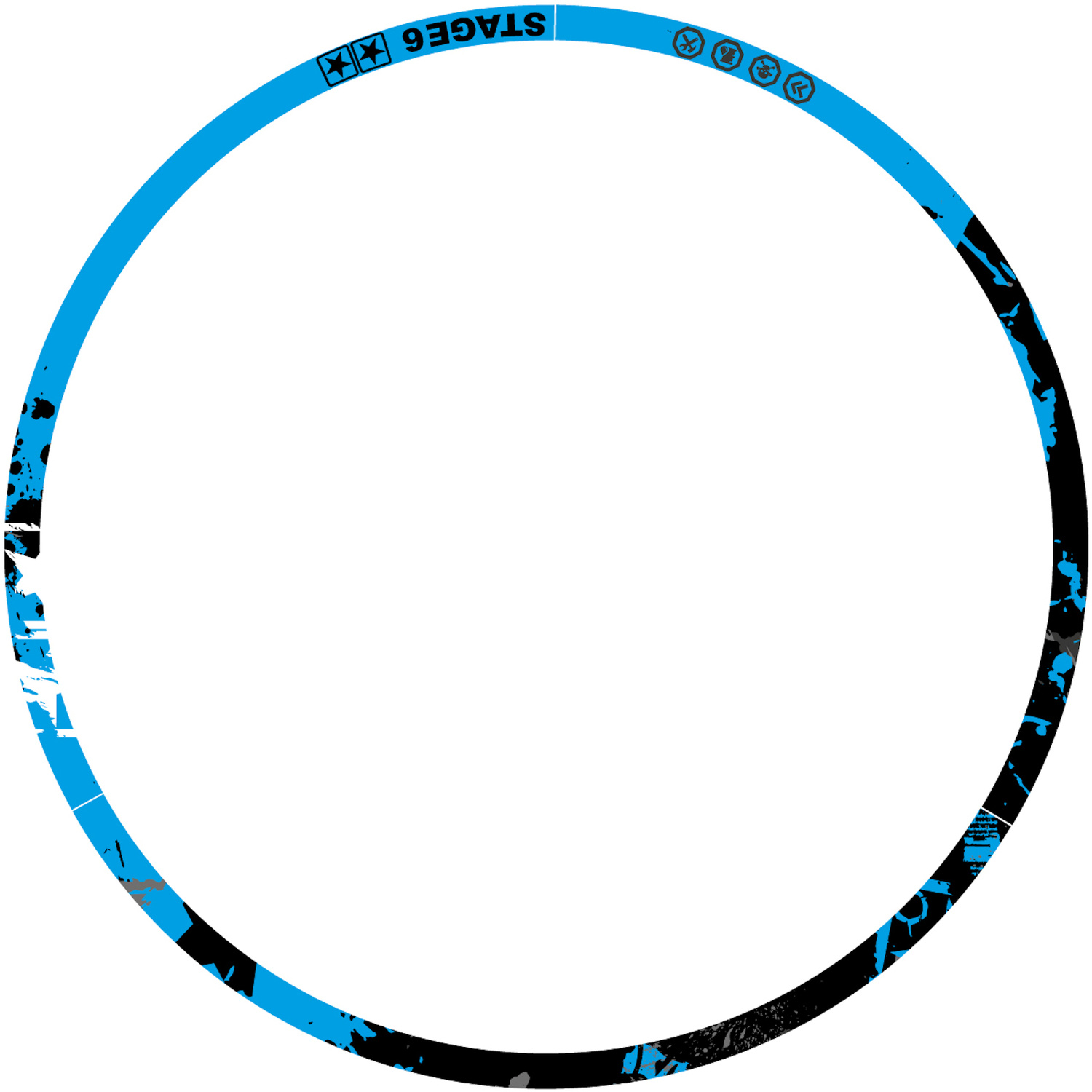Samolepky na ráfky 17" Stage6 modro - černá