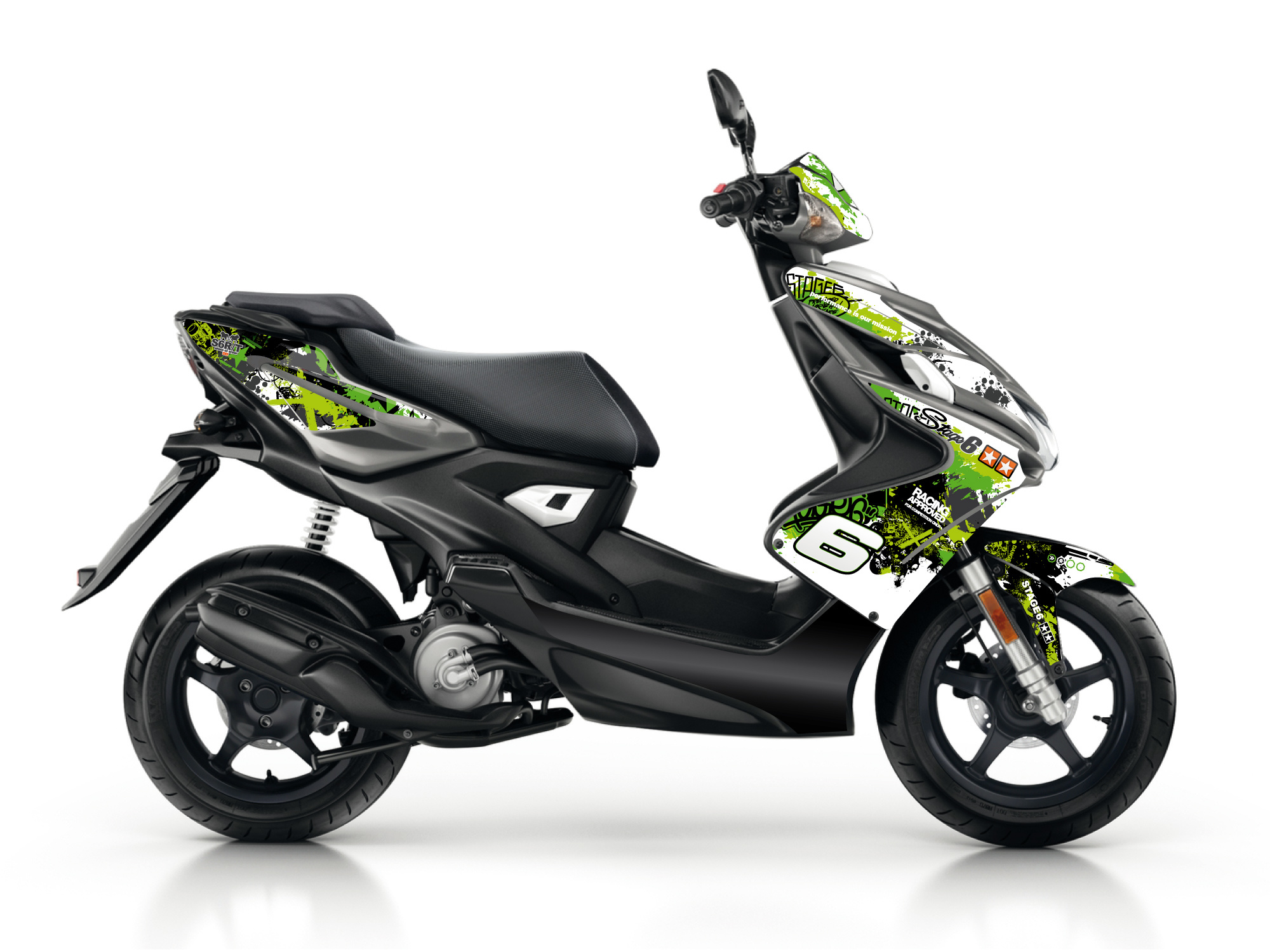 Levně Sada polepů Stage6 zeleno - černá Yamaha Aerox / Nitro od roku 2013