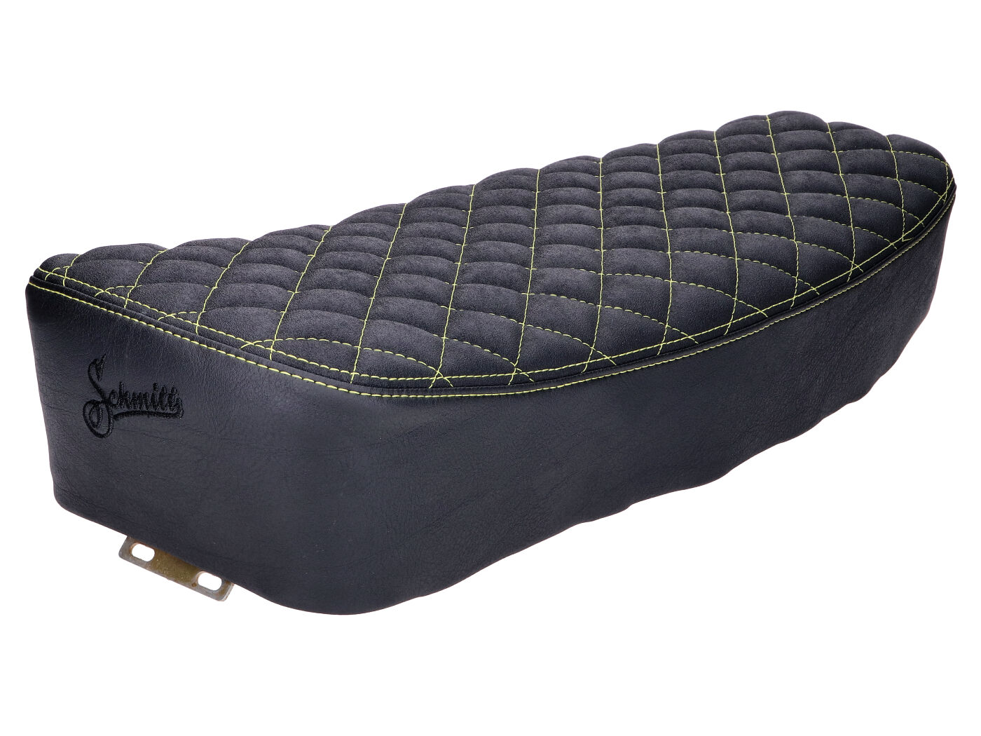 Schmitt Potah sedla Schmitt, diamantové prošívání, černé / žluté prošívání Simson S50, S51, S70 STT49207