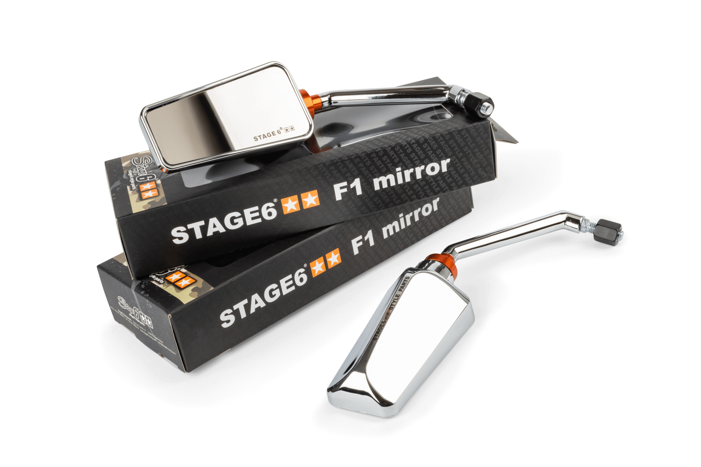 Sada zrcátek F1 Stage6 chrom