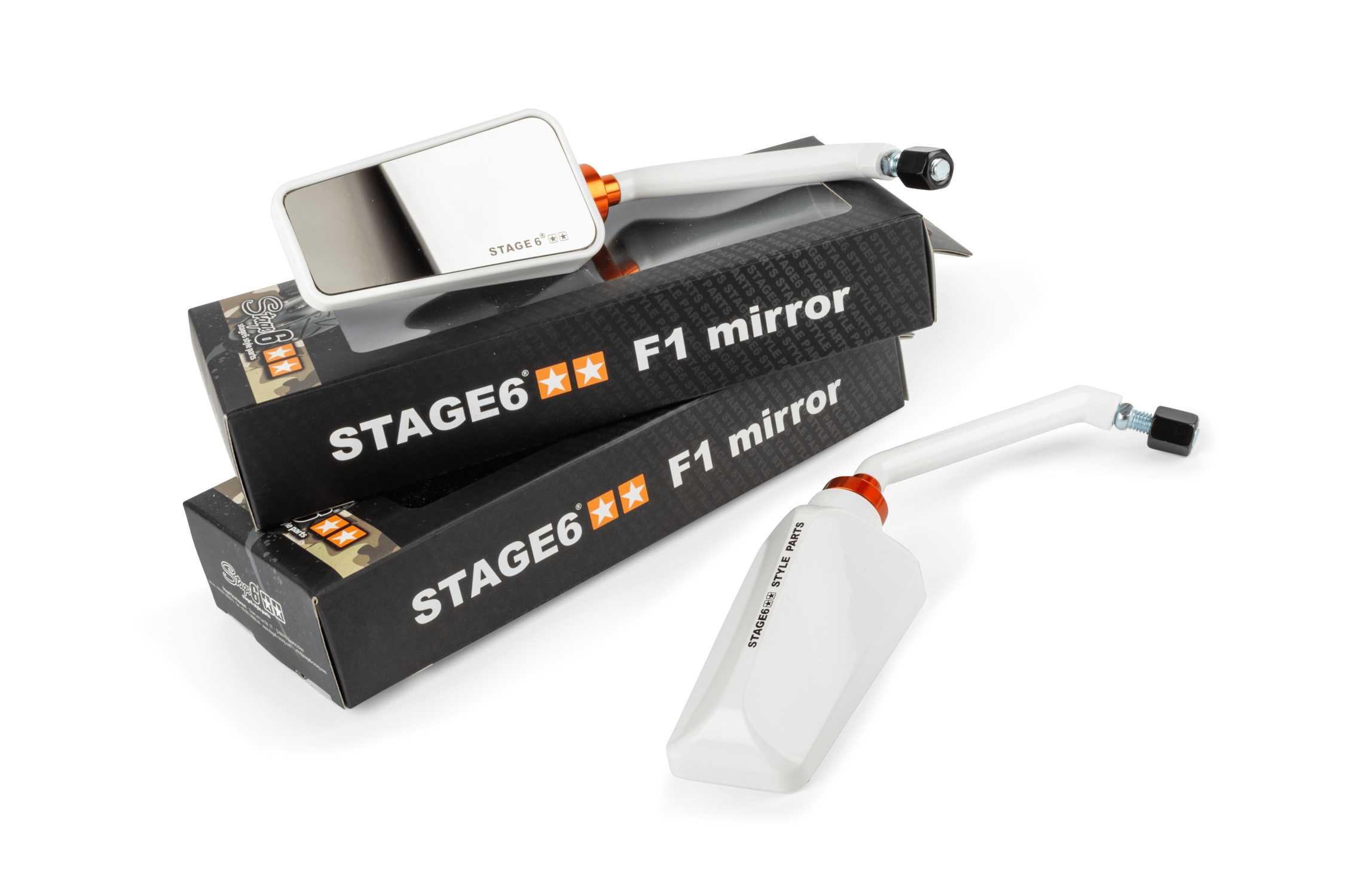 Sada zrcátek F1 Stage6 bílé