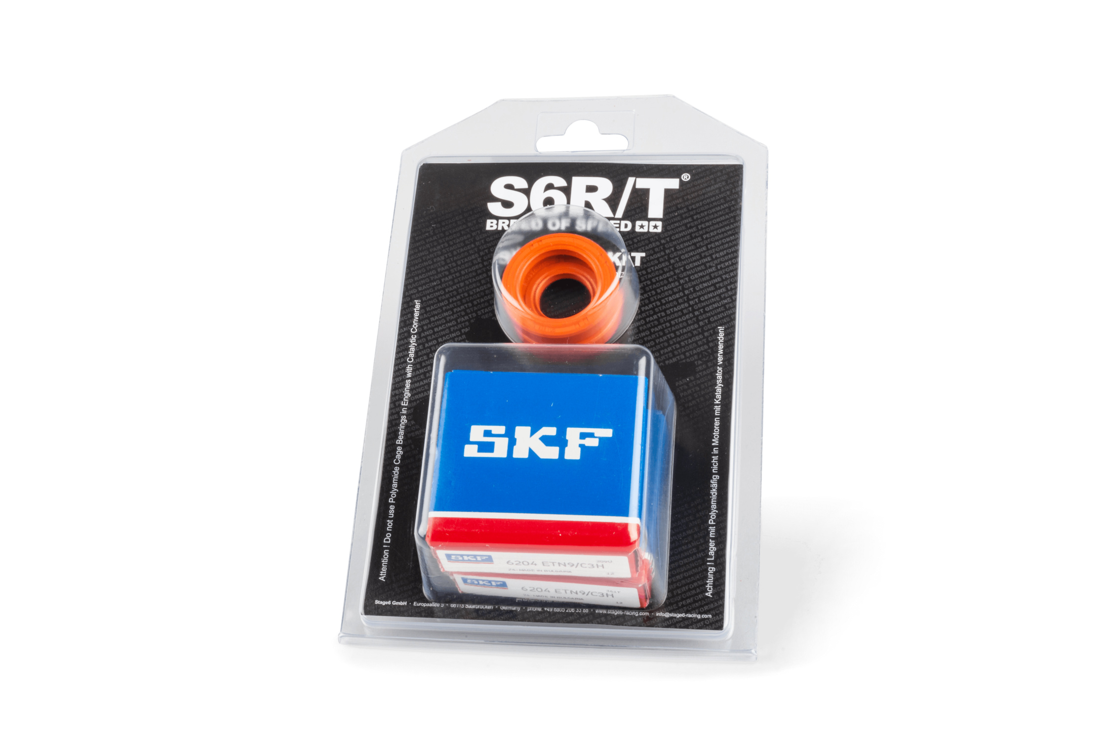 Sada ložisek a gufer klikového hřídele Stage6 R/T C3 plastová klec 20mm Minarelli AM6