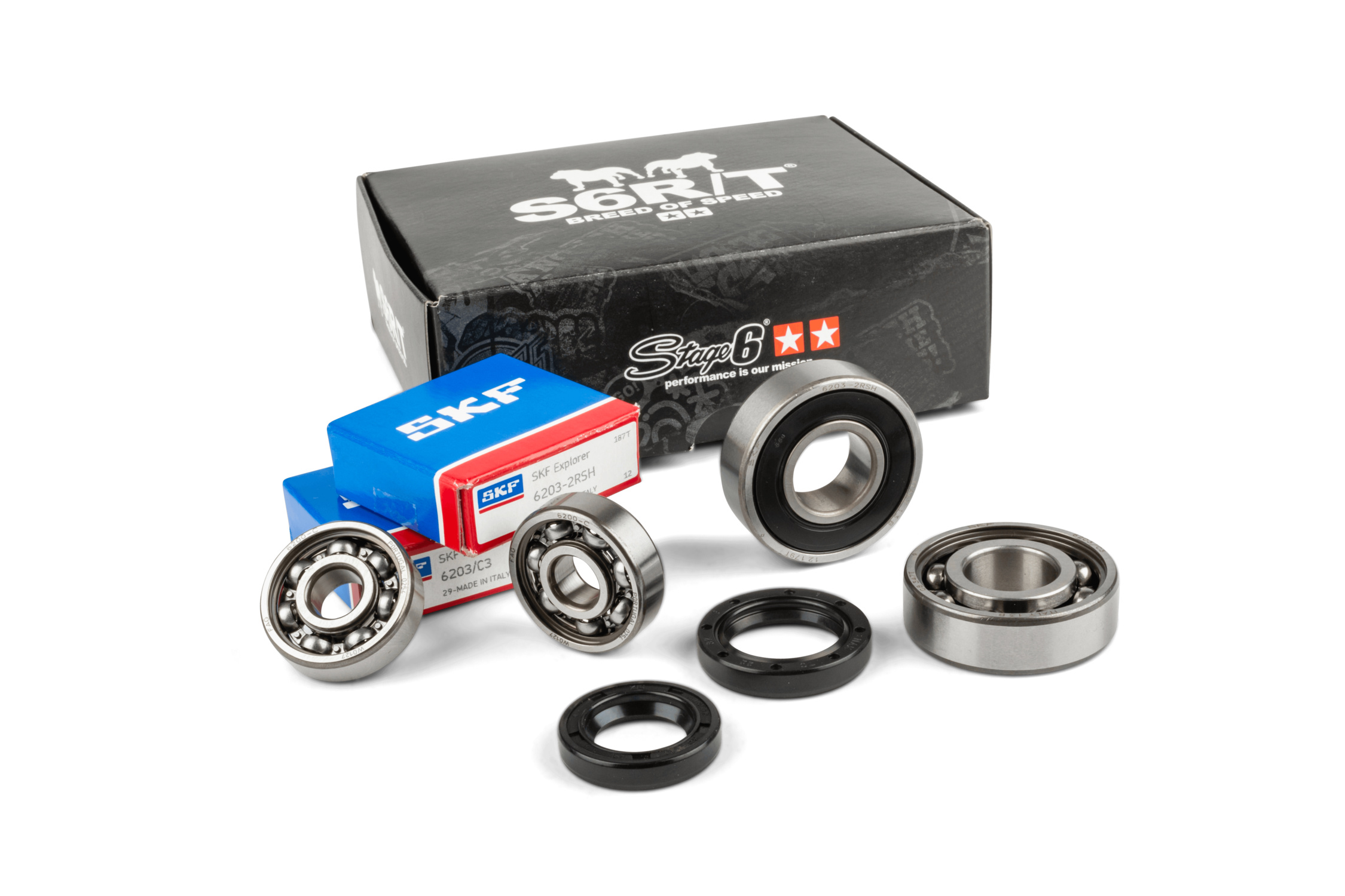 Sada ložisek a gufer převodovky Stage6 HQ Minarelli