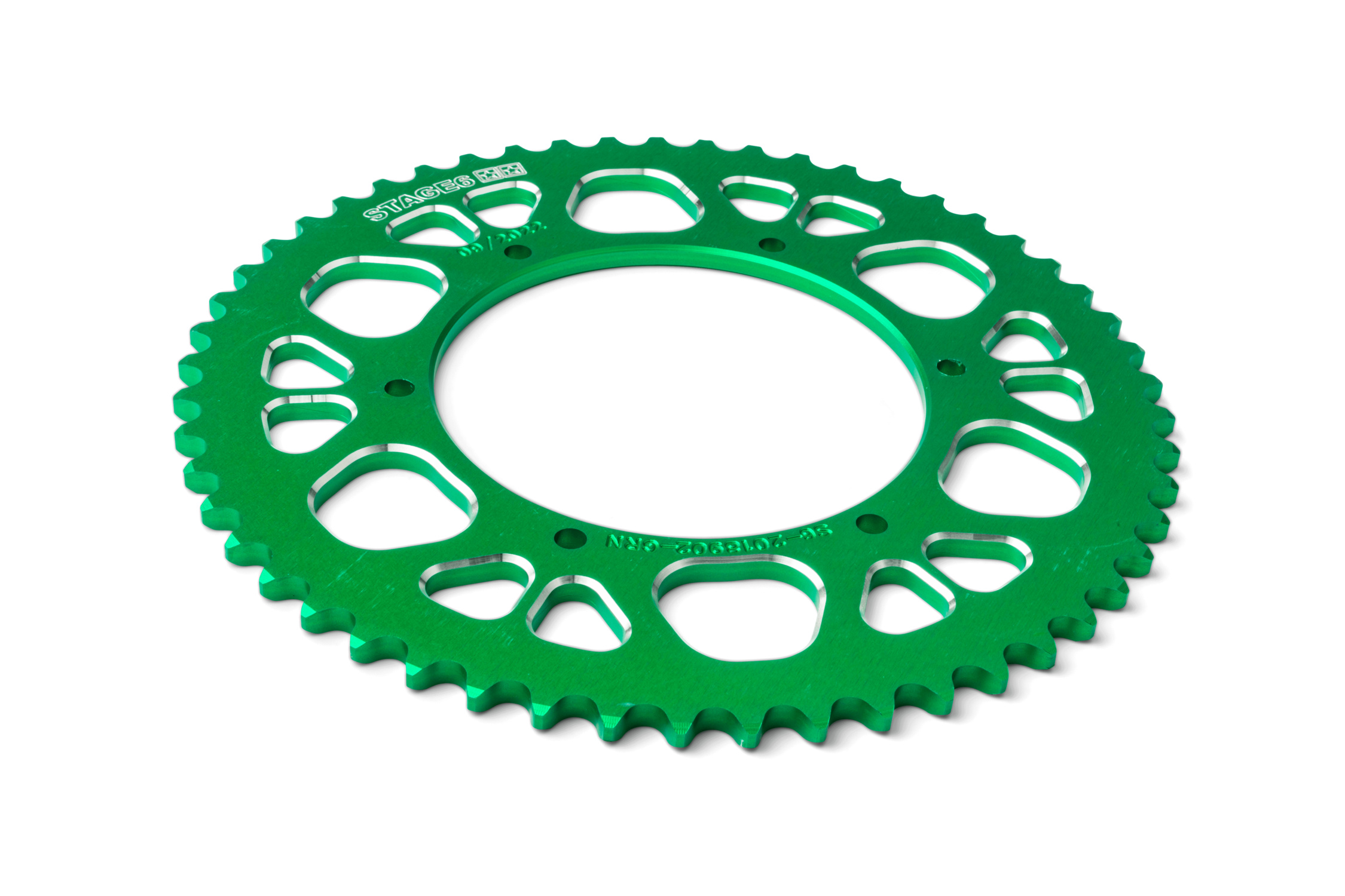 Rozeta 53z - 420 Stage6 alu CNC zelená Aprilia SX 50