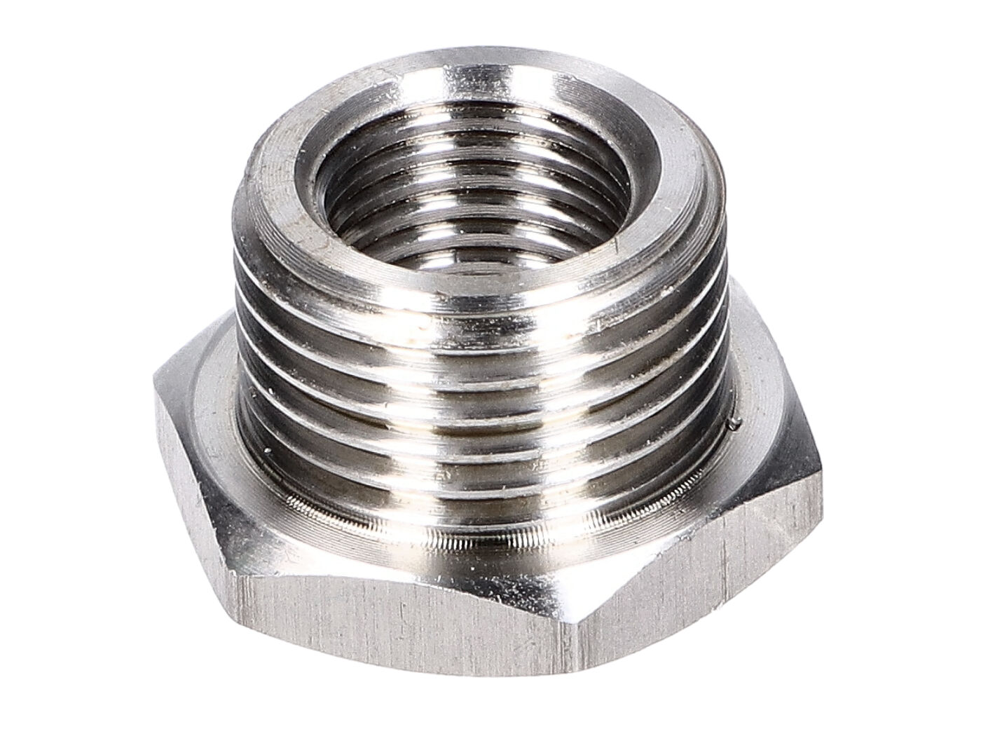 OEM Standard Redukce pro lambda sondu M18 / M12 nerez, Vespa GTS, GTV 125-300cc Euro5 49339