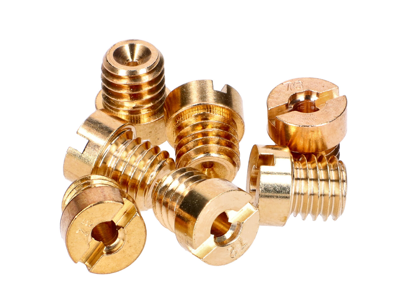 101 Octane Sada hlavních trysek M5 72-80 (7 kusů) karburátory BVF Simson S51, S53, S70, S83, SR50, SR80, KR51/2, M531, M541, M741 IP49164