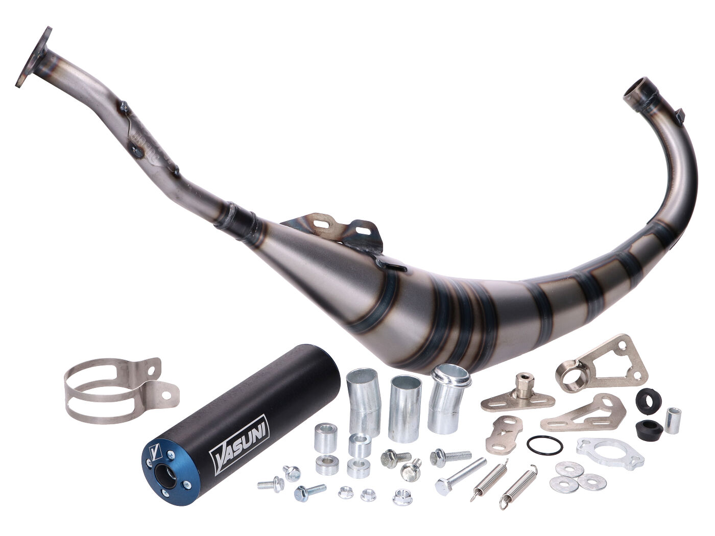 Výfuk Yasuni R2 MAX PRO modrý Aprilia RS 50, Yamaha MBK TZR 50, Rieju RS2, RS3 Naked YA915TA