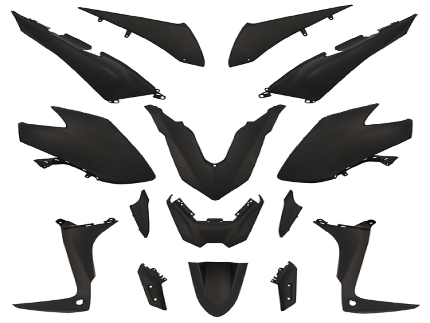 TUNR Sada plastů 15ks černá matná, Yamaha T-Max 560, T-Max 560odS Euro3 2017-2019
