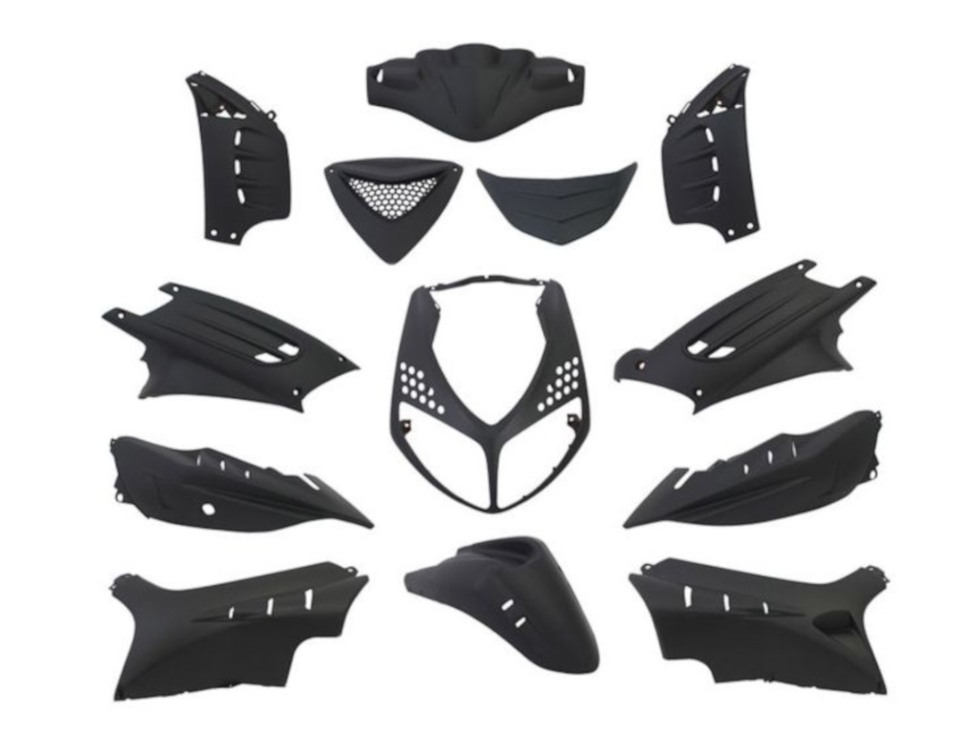 Levně Edge Bikeparts Sada plastů EDGE 13ks černá matná, Peugeot Speedfight 2