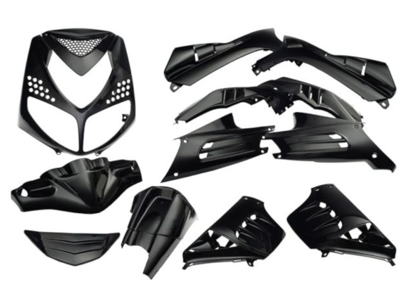 Levně Edge Bikeparts Sada plastů EDGE 13ks černá metalíza, Peugeot Speedfight 2