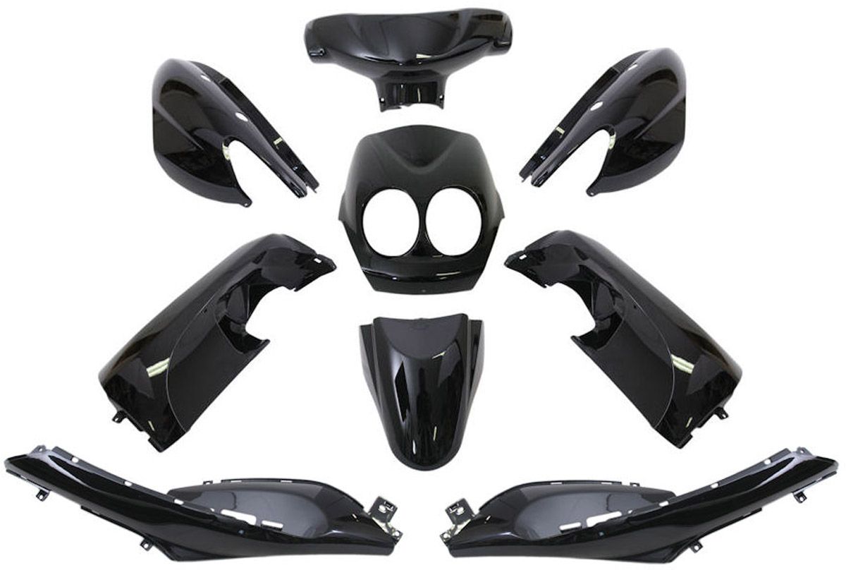 Levně Edge Bikeparts Sada plastů EDGE 7ks černá metalíza, Yamaha Neos, MBK Ovetto 50cc 2T 2008-
