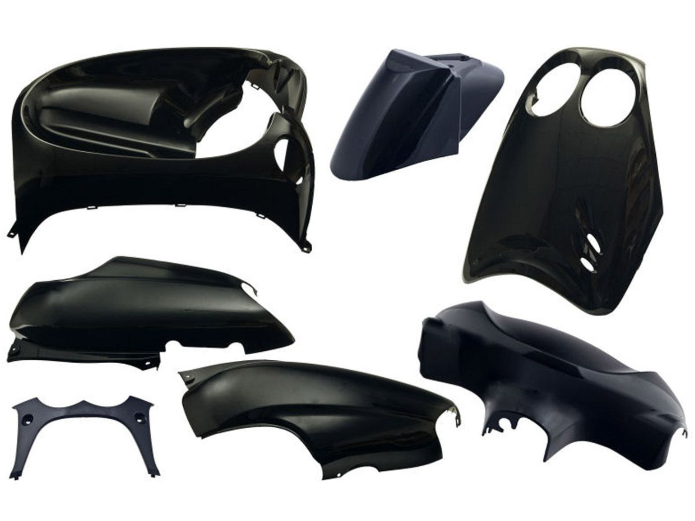 Levně Edge Bikeparts Sada plastů EDGE 7ks černá metalíza, Yamaha Neos, MBK Ovetto 50-100cc 2T -06/2007