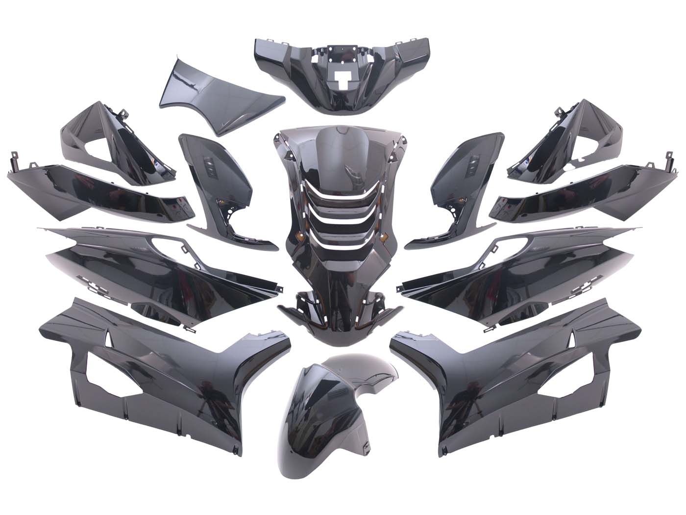 Levně Edge Bikeparts Sada plastů EDGE 14ks černá metalíza, Peugeot Speedfight 4