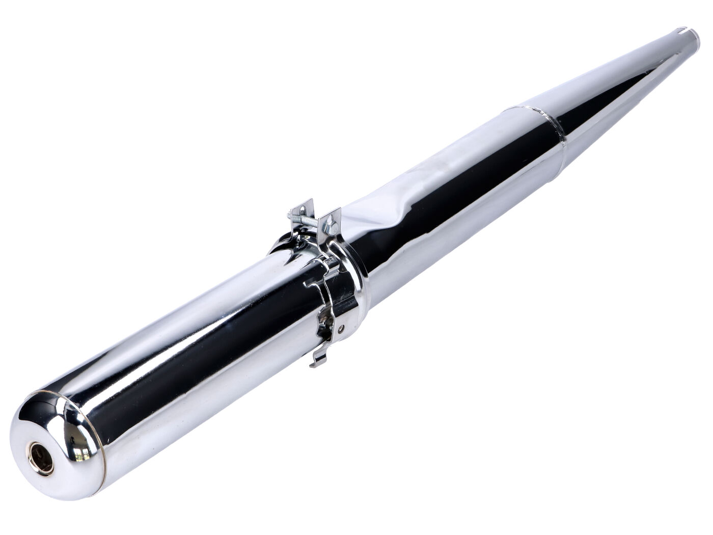 OEM Standard Výfuk chrom 28mm s přepážkou, Simson S51 Enduro, S70 Enduro 53166