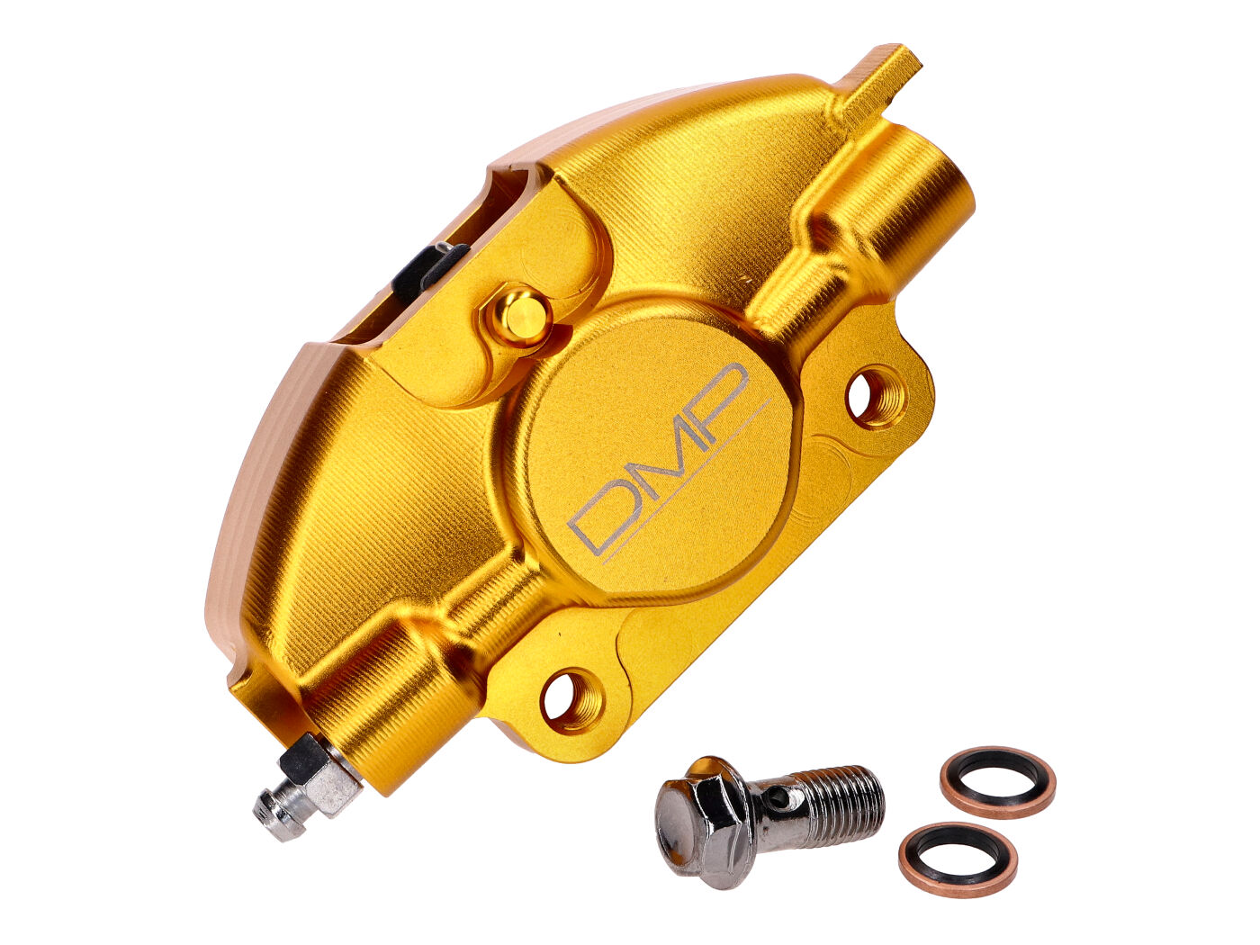 DMP Brzdový třmen DMP, CNC frézovaný, zlatý, pro Piaggio Sprint, Primavera, ZIP, LX 53374