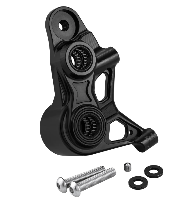 Adaptér brzdiče JS MANUF černý elox, pro brzdič Brembo GP4, M4, M50 Vespa GTS 125-300ccm (2023-) MV062605B
