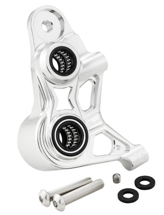 Adaptér brzdiče JS MANUF stříbrný elox, pro brzdič Brembo GP4, M4, M50 Vespa GTS 125-300ccm (2023-) MV062605S