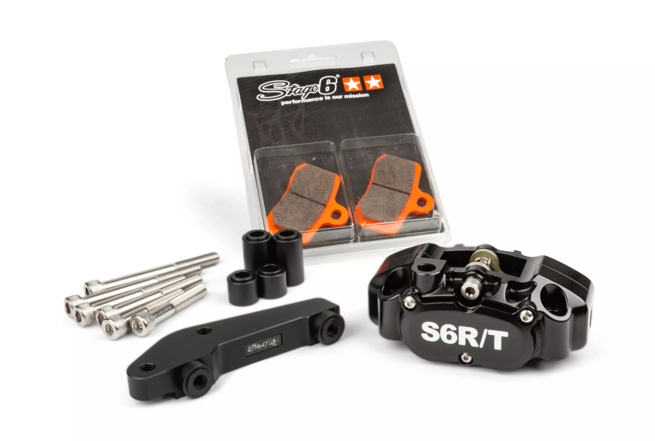 4-Pístkový brzdový třmen s adaptérem Brembo Stage6 R/T černý